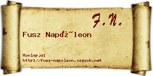 Fusz Napóleon névjegykártya